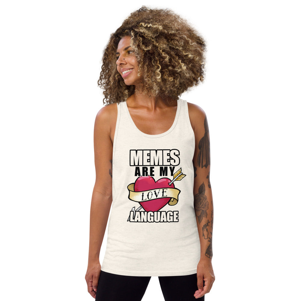 Memes Are My Love Language Masc Fit Tank Top