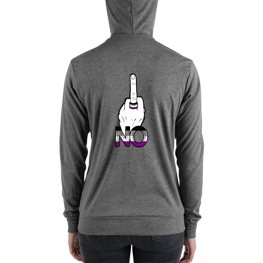 “No” Ace Flag Flippin’ The Bird Unisex zip hoodie