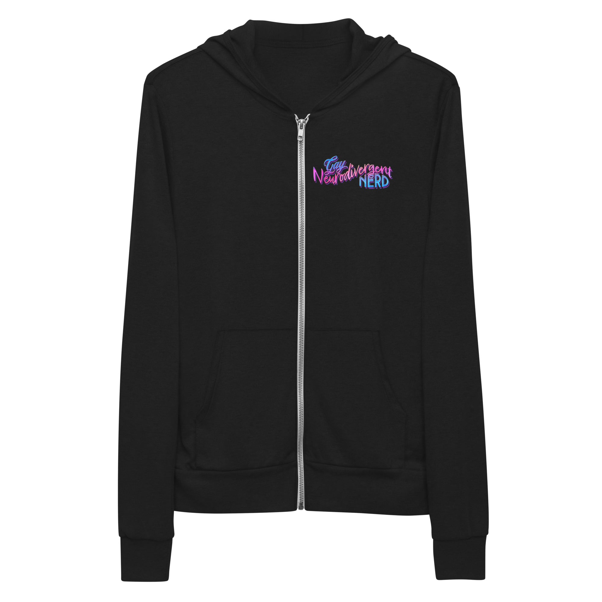 "Gay Neurodivergent Nerd" Unisex zip hoodie