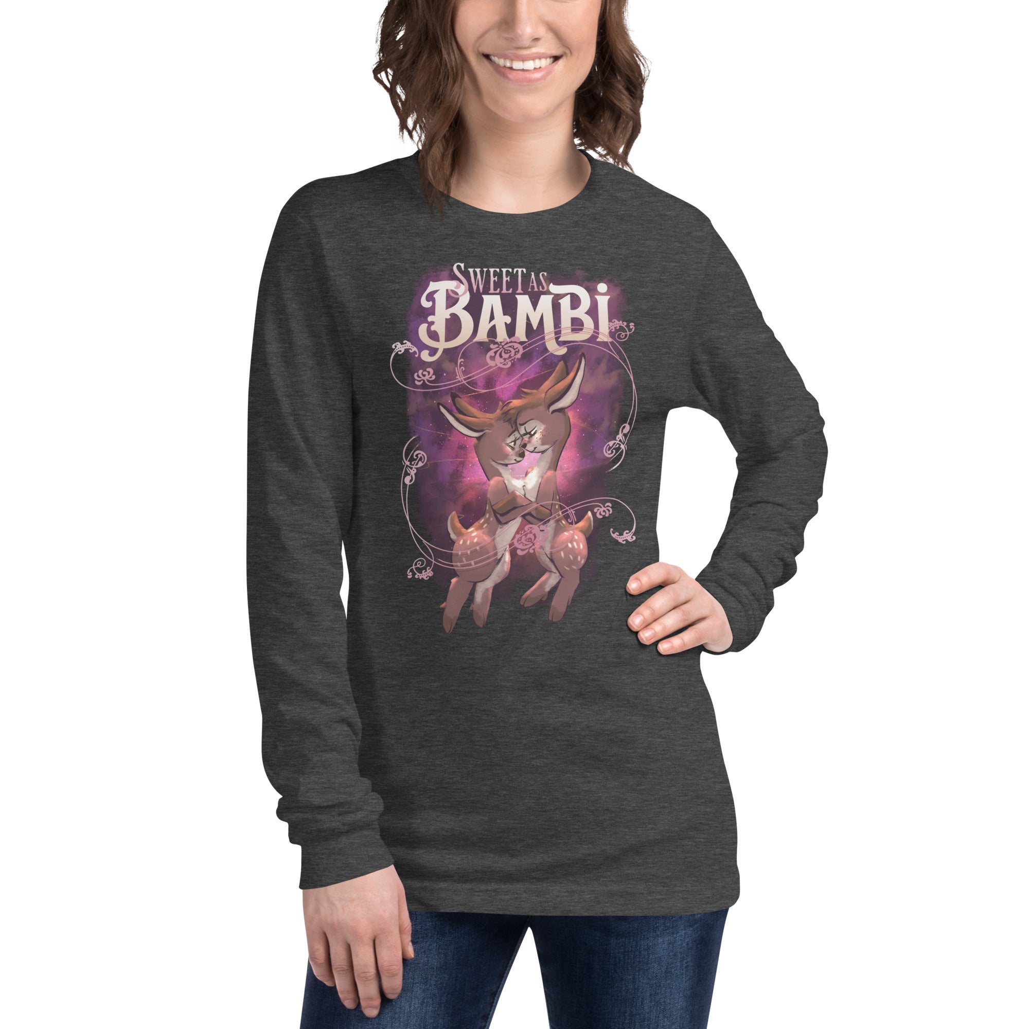 "Sweet as Bambi" Bambi lesbian flag Unisex Long Sleeve Tee