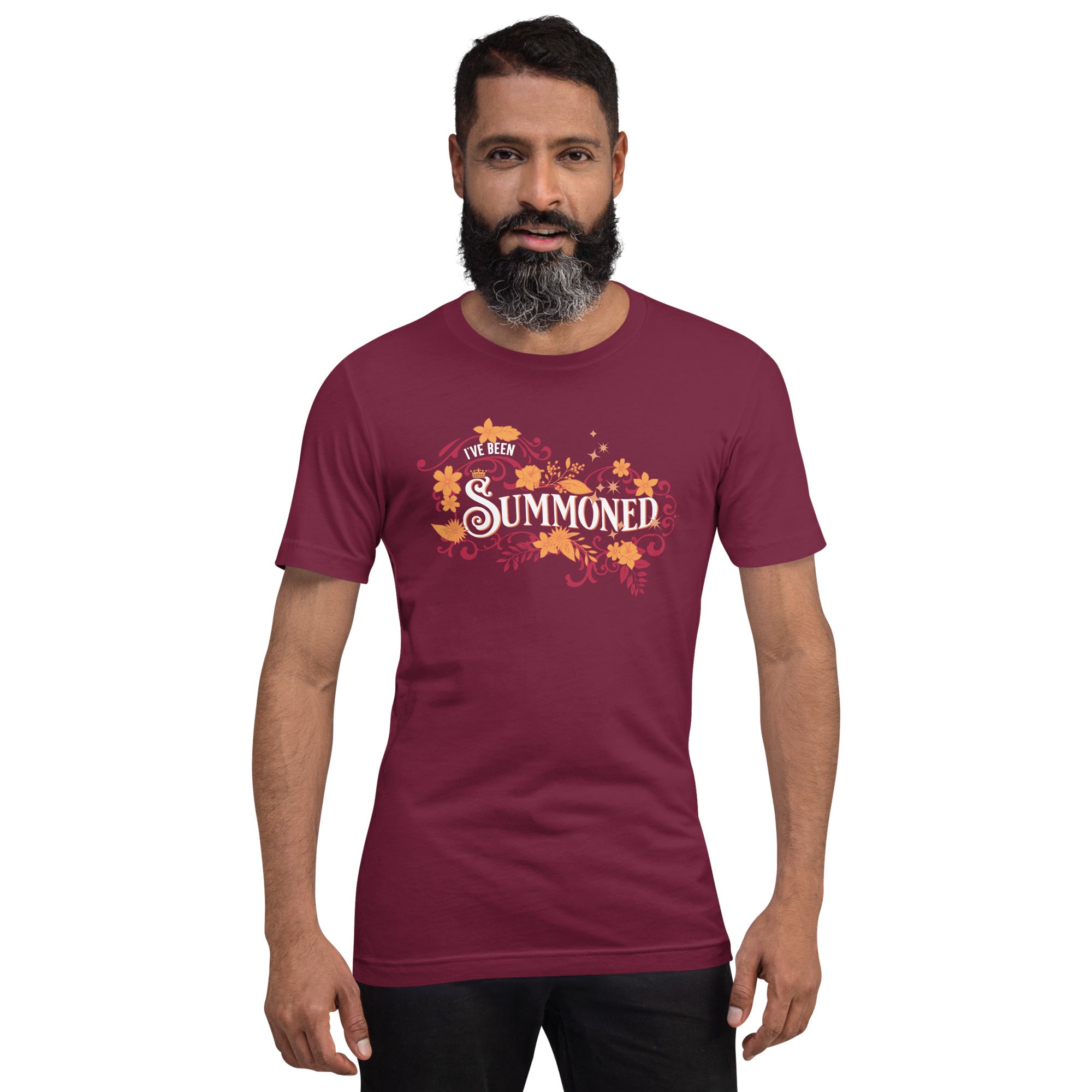 "I've Been Summoned" in Maroon Unisex t-shirt