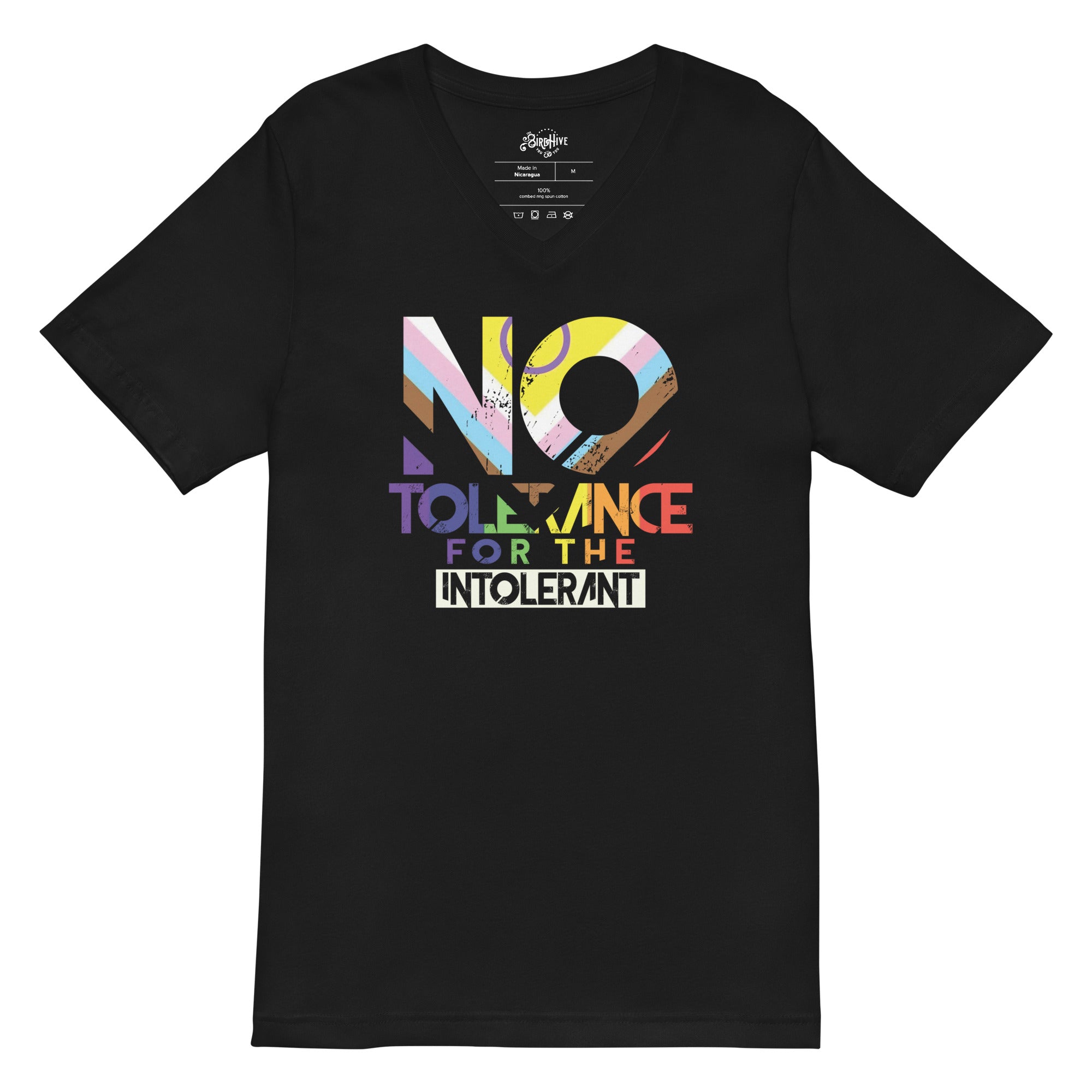 No Tolerance for the Intolerant Unisex fit Short Sleeve V-Neck T-Shirt