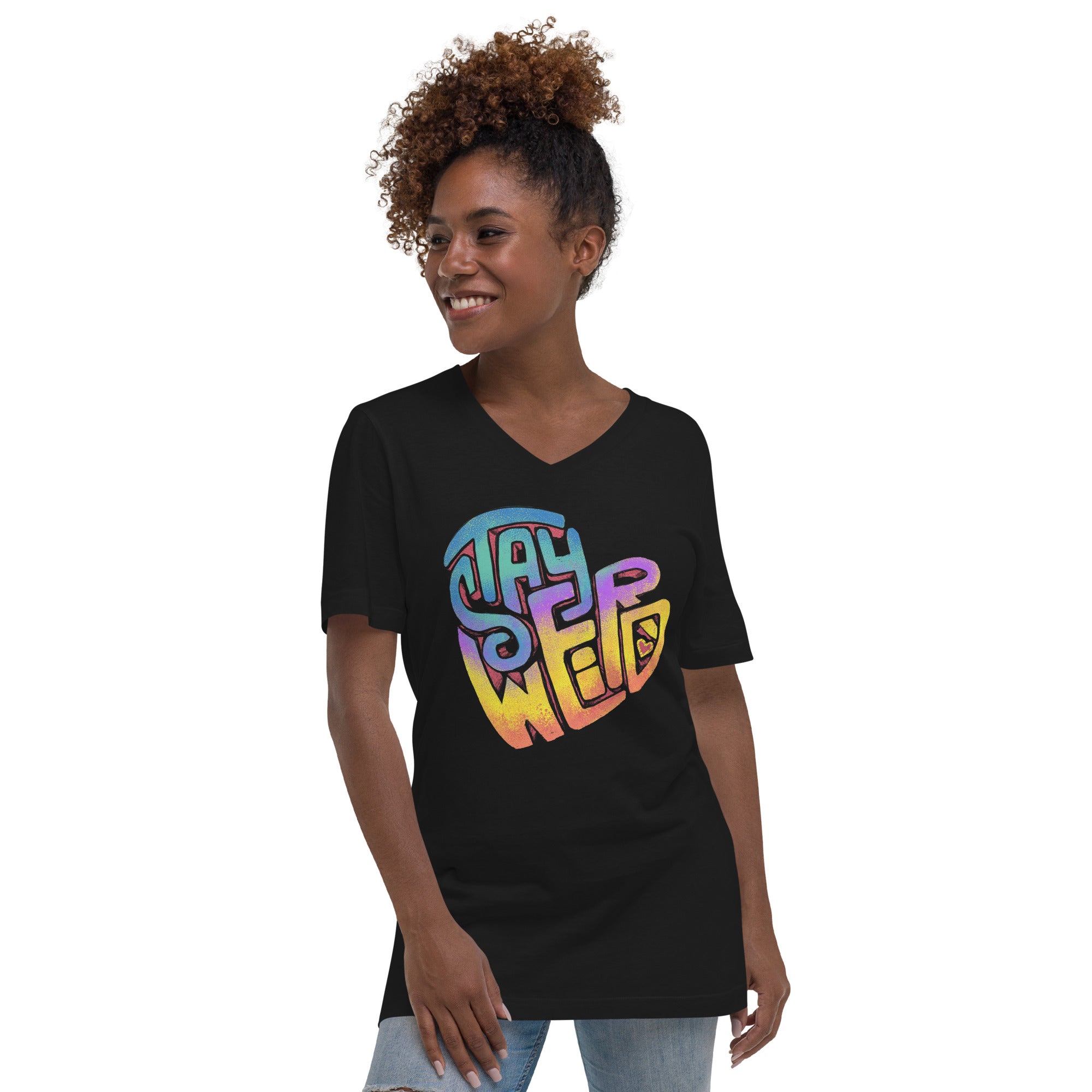 "Stay Weird" Unisex Fit Short Sleeve V-Neck T-Shirt