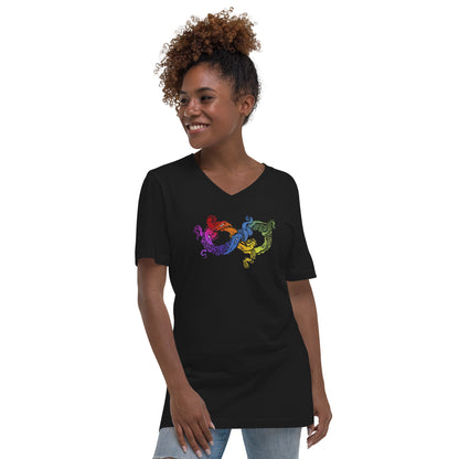 “Cosmic Horror Neurodiversity symbol” Unisex Short Sleeve V-Neck T-Shirt