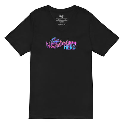 "Gay Neurodivergent Nerd" Unisex Short Sleeve V-Neck T-Shirt