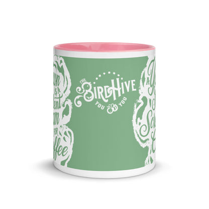 "A Yawn is a Silent Scream for Coffee" Mug with Color Inside