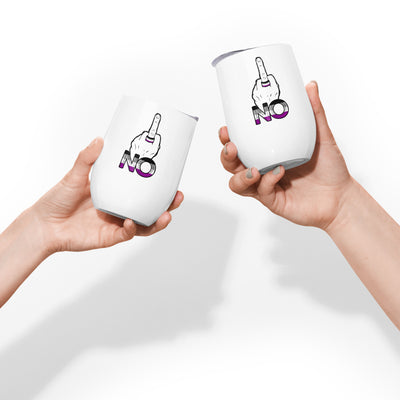 “No” Ace Flag Flippin’ The Bird Wine tumbler