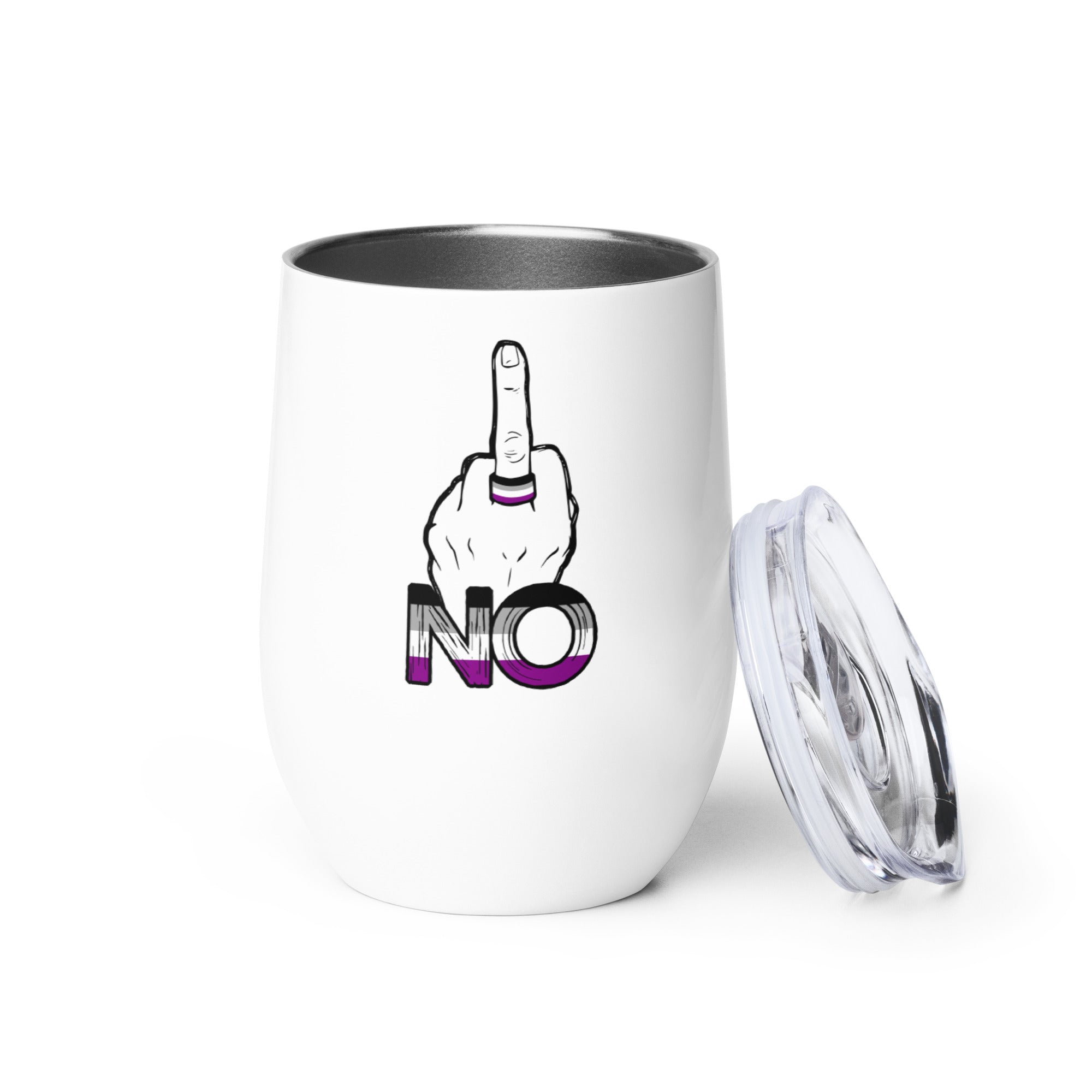 “No” Ace Flag Flippin’ The Bird Wine tumbler