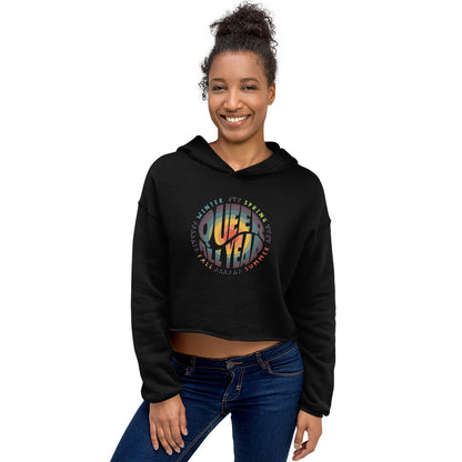 “Queer All Year” Fem Crop Hoodie