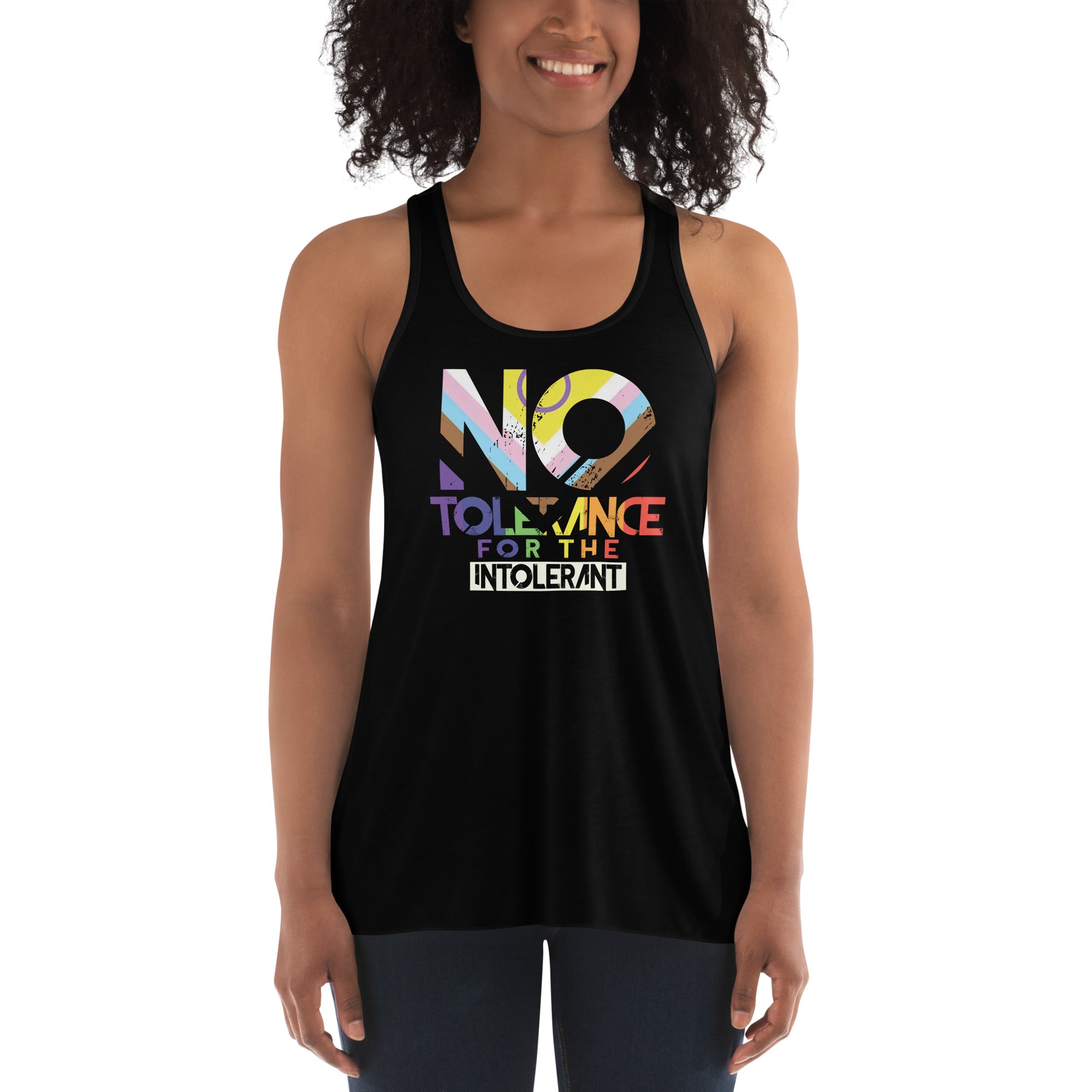 No Tolerance for the Intolerant fem fit Flowy Racerback Tank