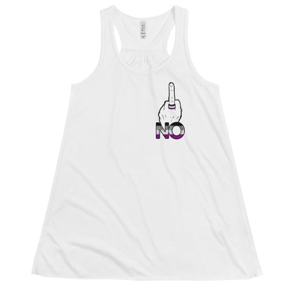 “No” Ace Flag Flippin’ The Bird fem fit Flowy Racerback Tank