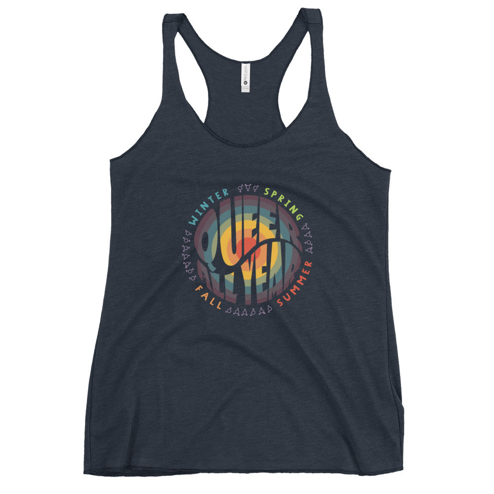 “Queer All Year” Fem Fit Racerback Tank