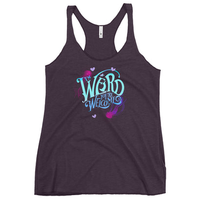 Blue "I'm Weird, You're Welcome" Fem Fit Racerback Tank