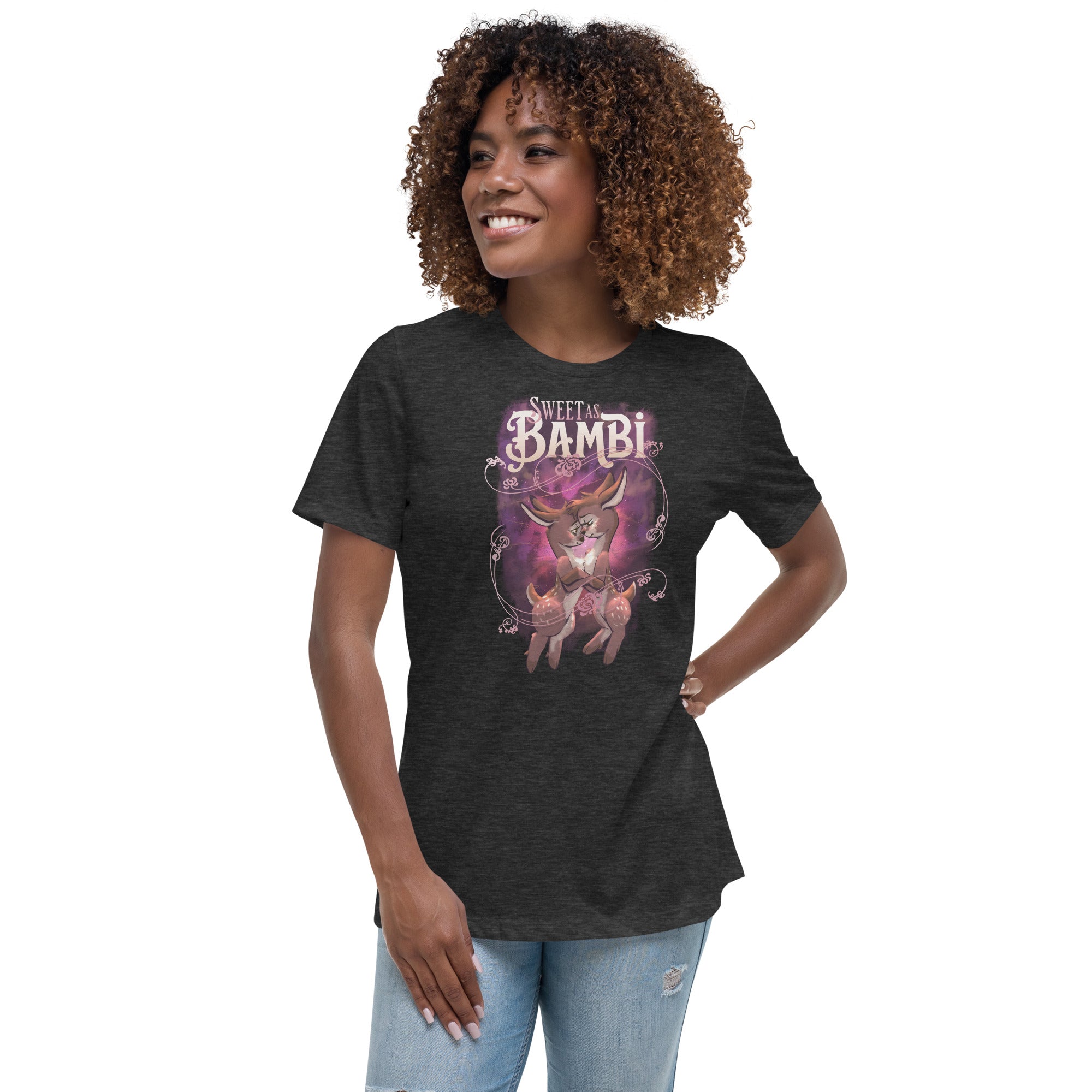 "Sweet as Bambi" Bambi lesbian flag fem fit Relaxed T-Shirt